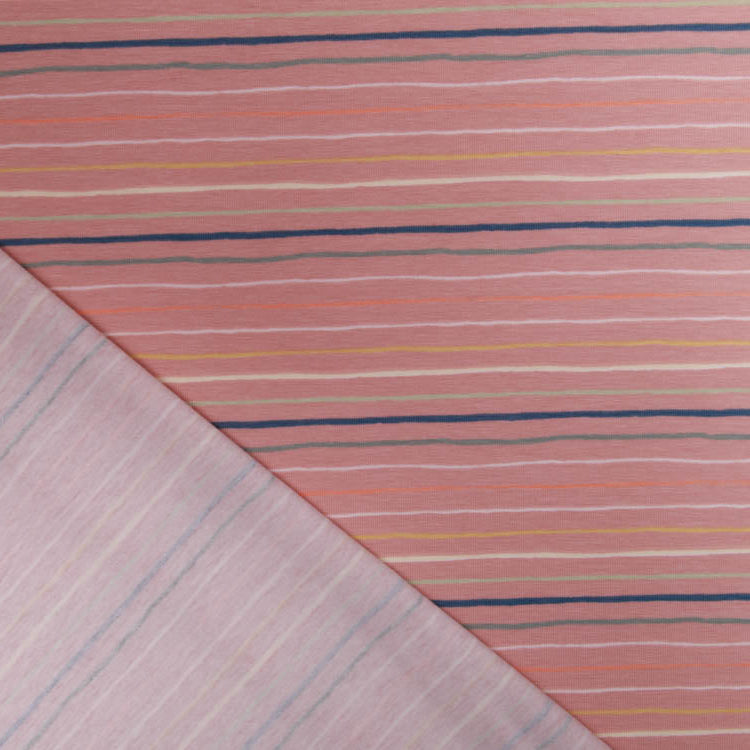 Jersey - schmale Streifen - altrosa