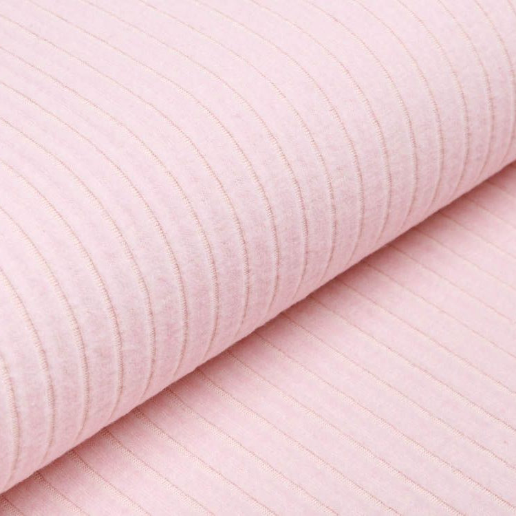 Recycled Jersey Ribstrick - Rippen - meliert rosa