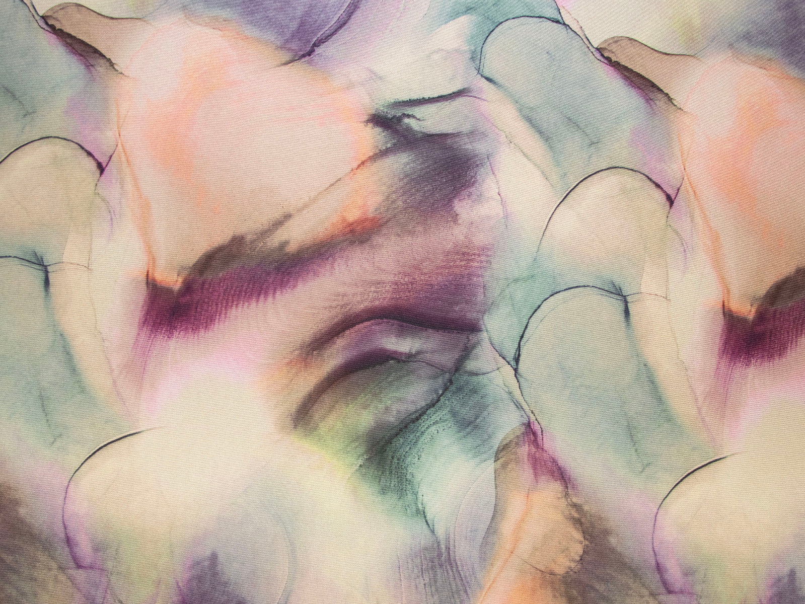 Softshell Digitaldruck - Watercolor - rosa