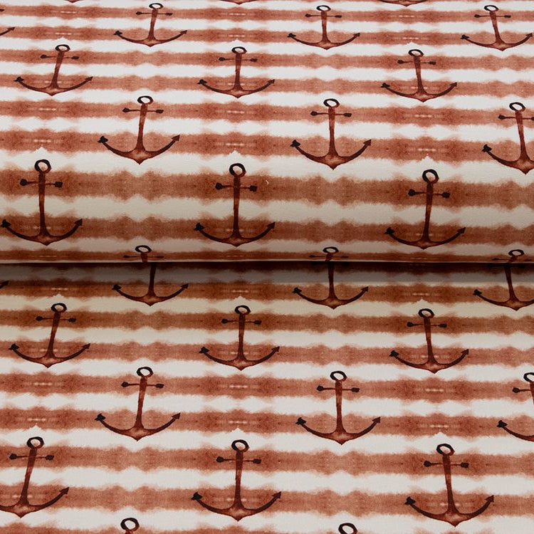 Sweat French Terry Digitaldruck - Anker - rostrot