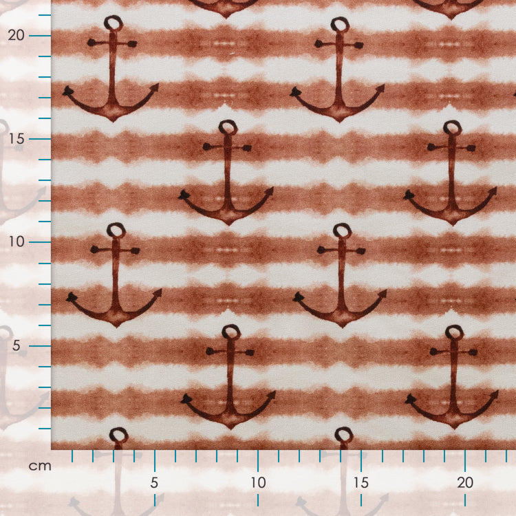 Sweat French Terry Digitaldruck - Anker - rostrot