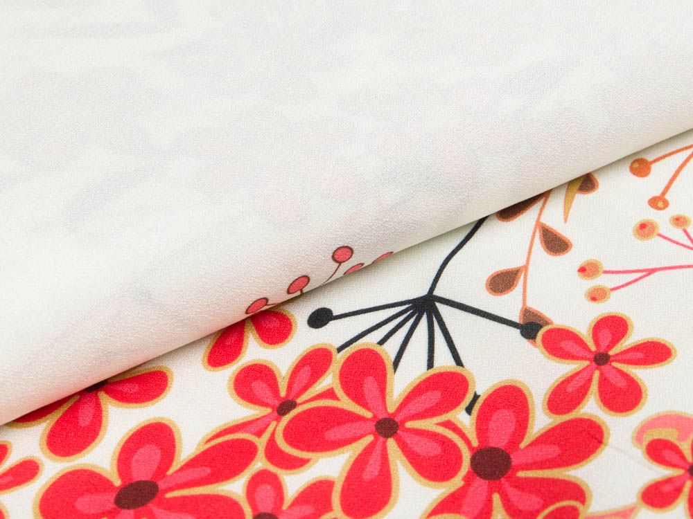 Webware Viskose Swafing Palina - Blumenstrauß und Pusteblumen - weiß