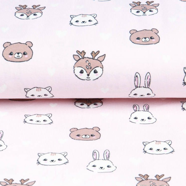 Jersey - putzige Tiergesichter und Herzen