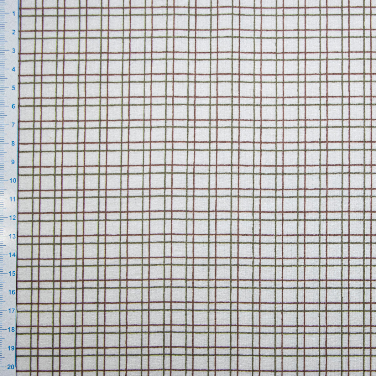 Jersey - Karomuster - wollweiß