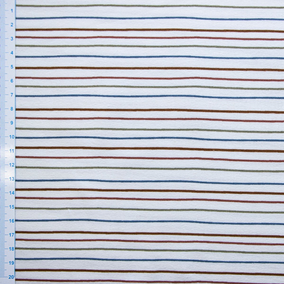 Jersey - feine Streifen - wollweiß