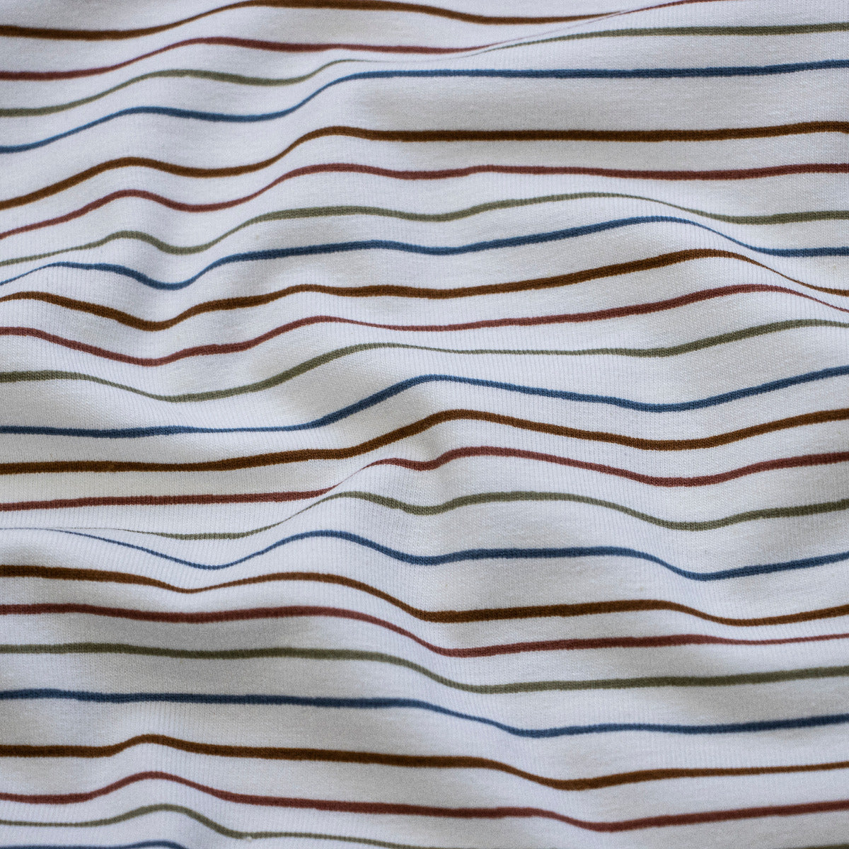 Jersey - feine Streifen - wollweiß