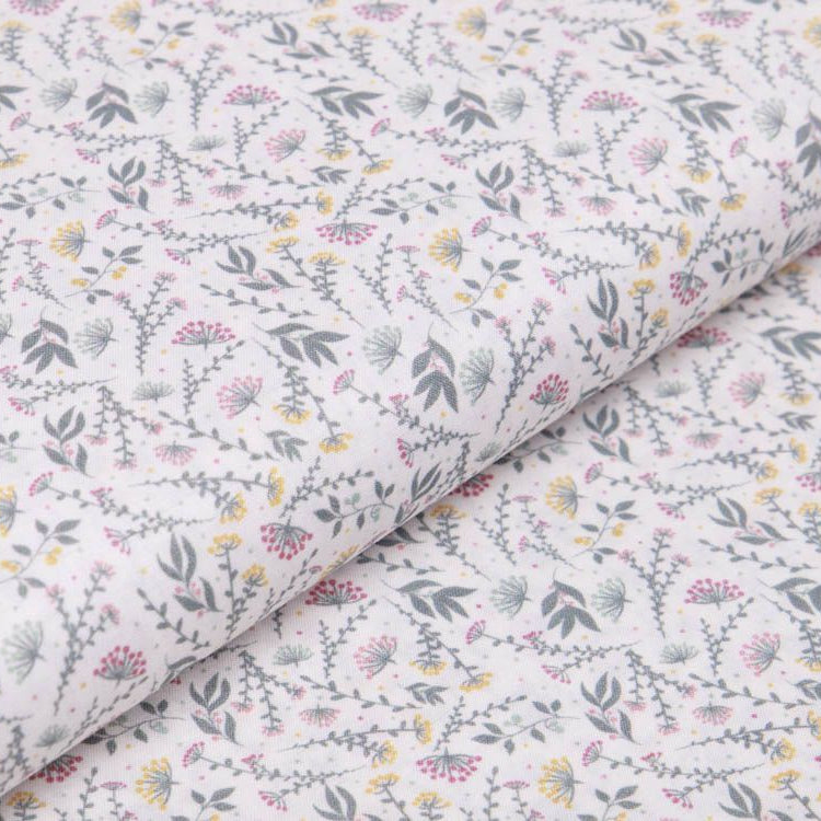 Webware Baumwolle Digitaldruck - Blumen und Blätter