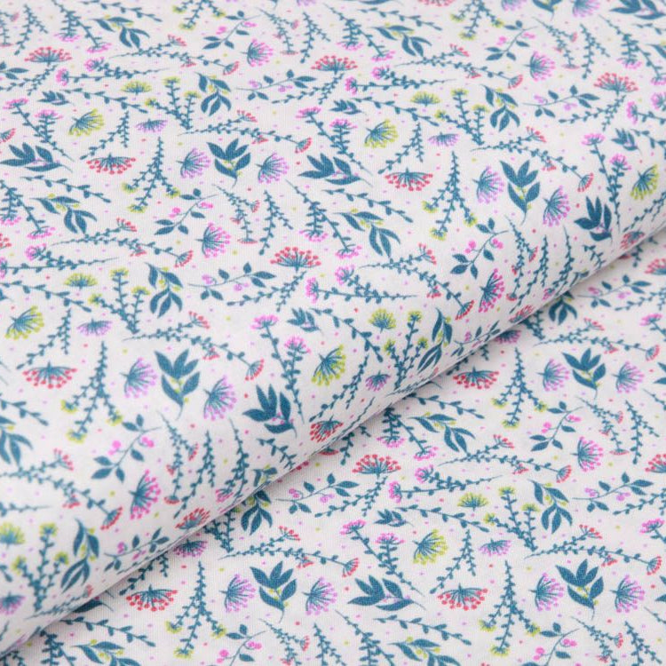 Webware Baumwolle Digitaldruck - Blumen und Blätter