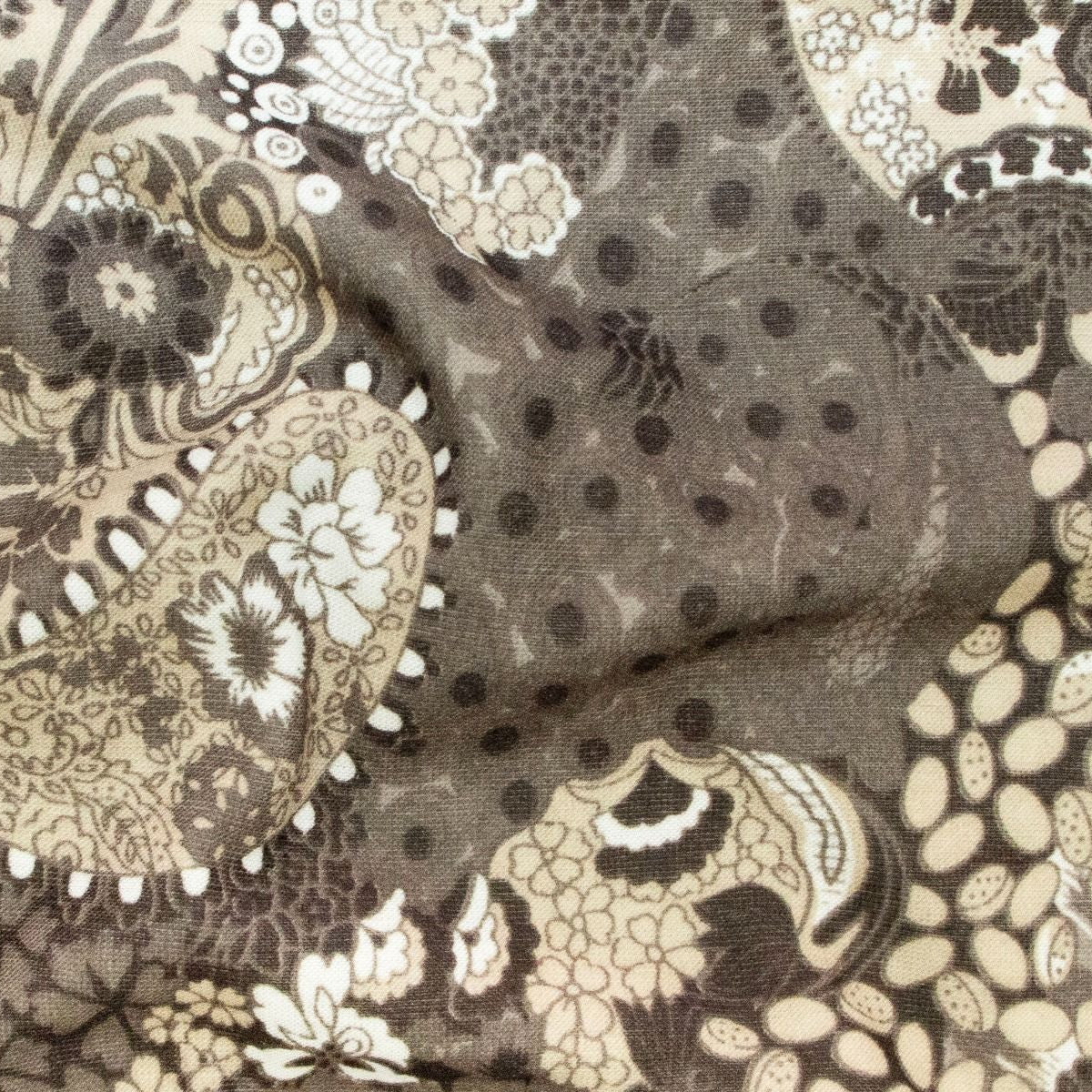 Jersey Digitaldruck - Florales Muster - braun