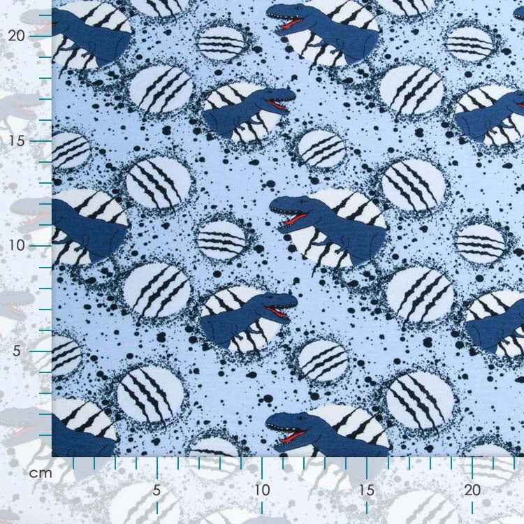 Sweat French Terry Digitaldruck - gruselige Dinos und Kratzspuren