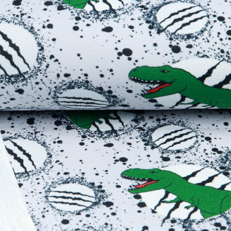 Sweat French Terry Digitaldruck - gruselige Dinos und Kratzspuren