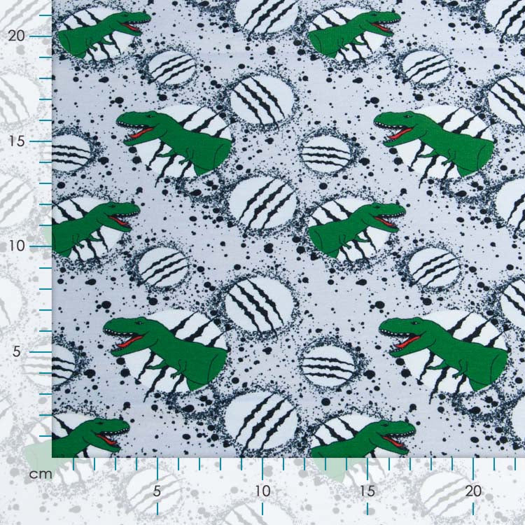 Sweat French Terry Digitaldruck - gruselige Dinos und Kratzspuren