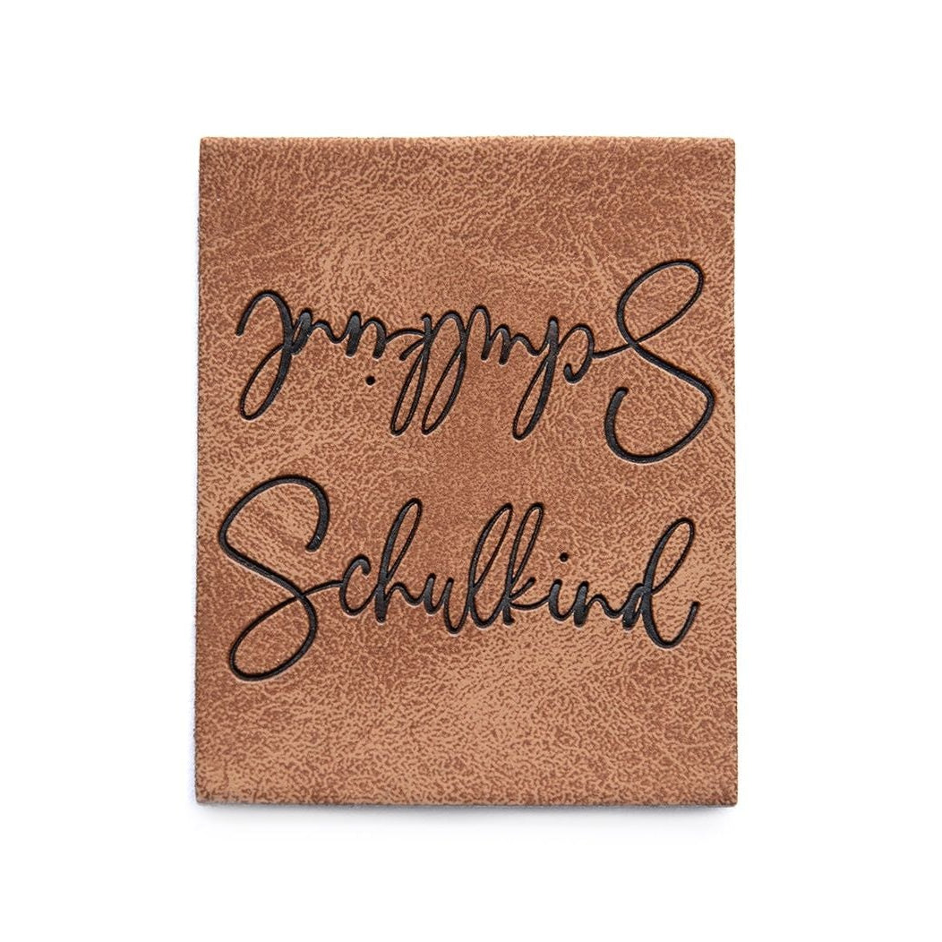 Jessy Sewing Kunstleder-Knick-Label "Schulkind" - braun