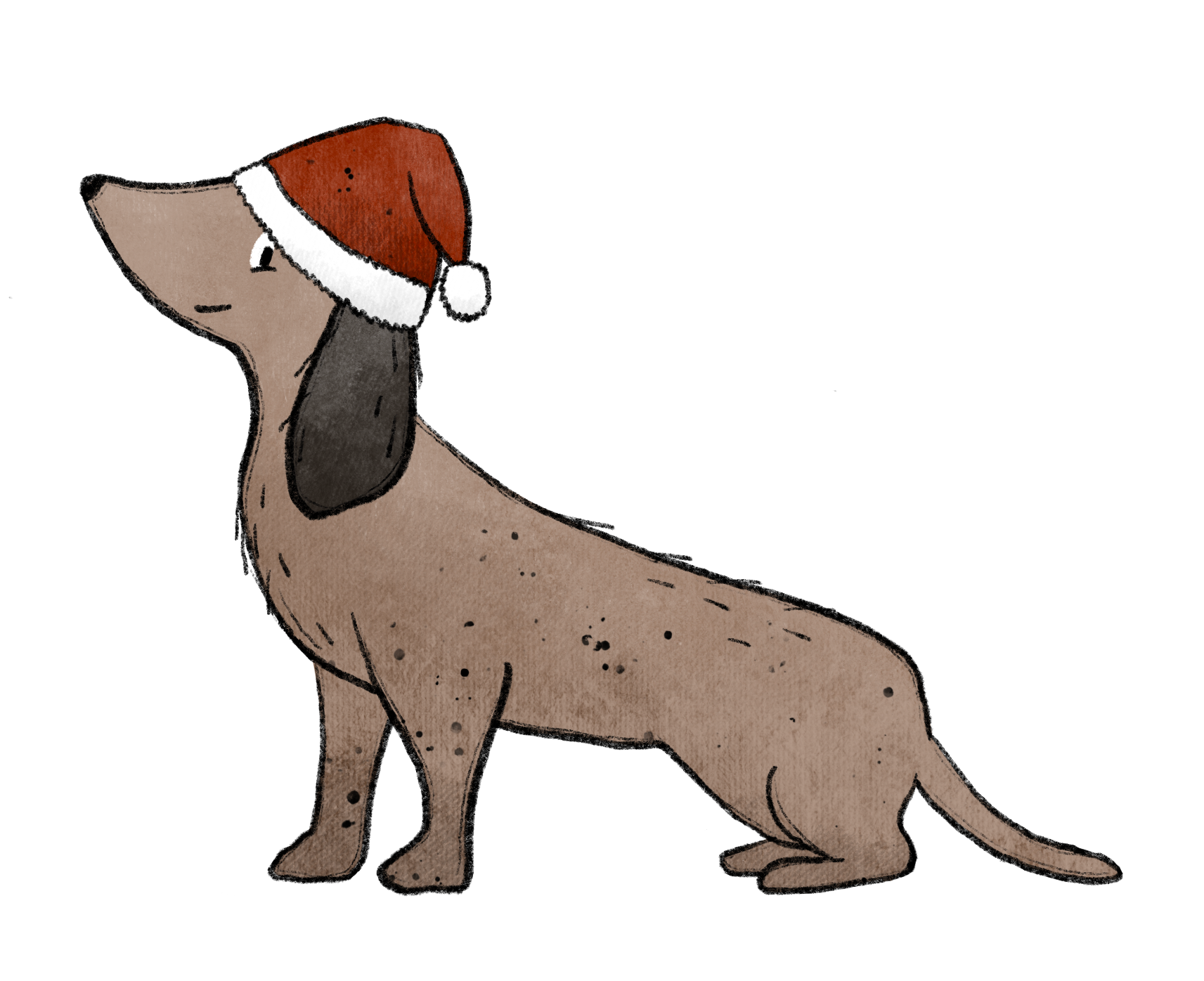 Bügelbild Applikation - Katzengold Design - DackelXmas