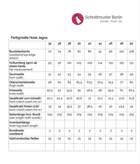 Papierschnittmuster Marlenehose Jagna