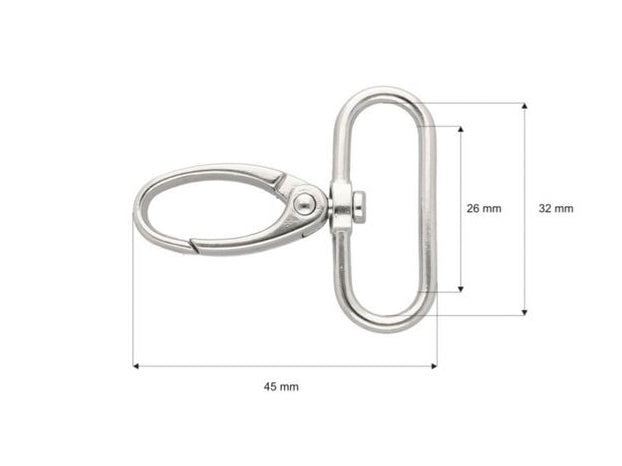 Karabinerhaken Metall 1 Stück ca. 32 mm