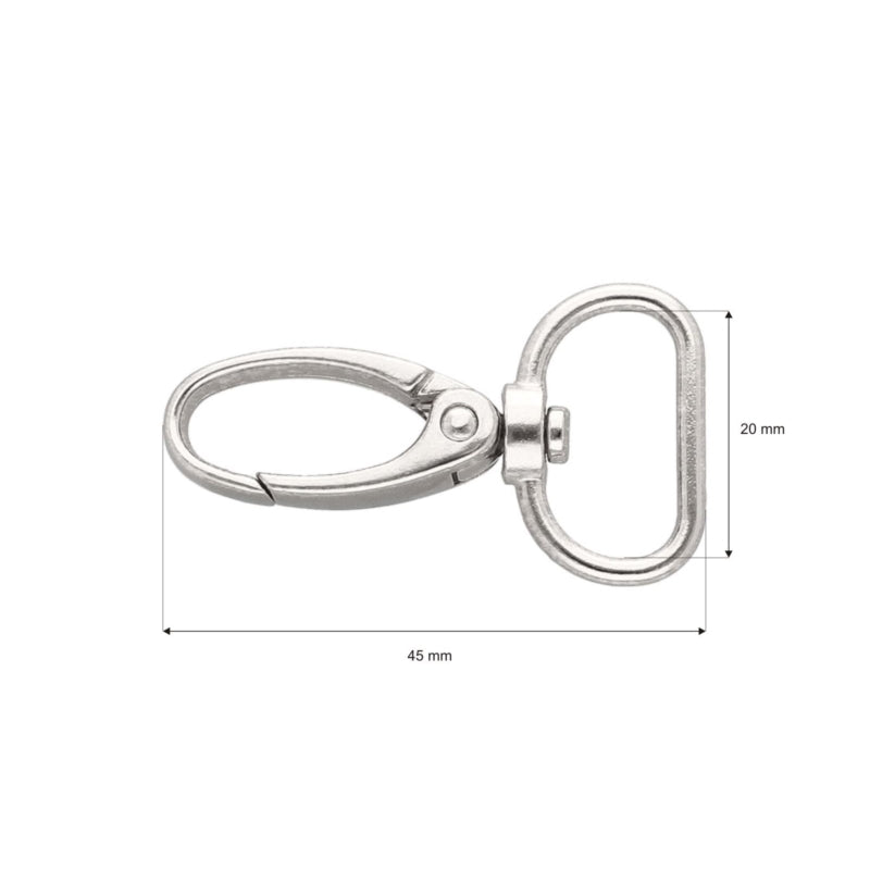 Karabinerhaken Metall 1 Stück ca. 20 mm