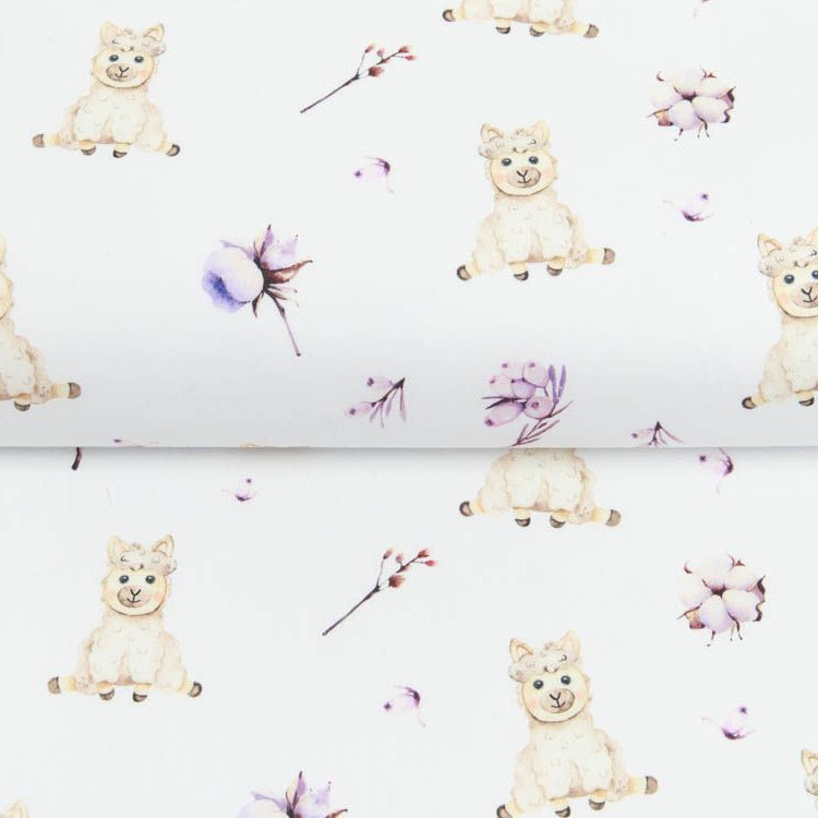 Webware Baumwolle Popeline Digitaldruck Mix Bloom Snoozy - knuddelige Lämmchen - weiß