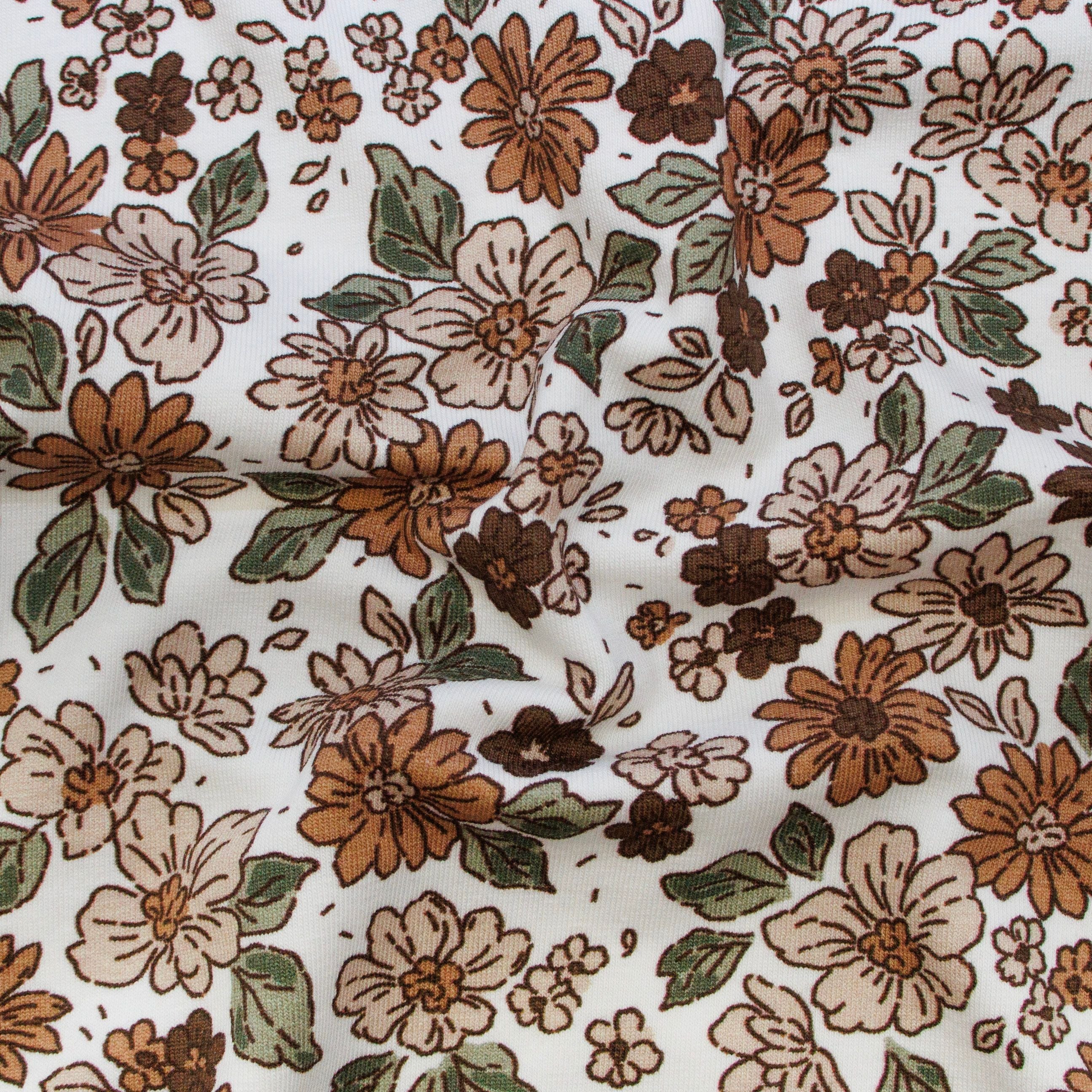 🌻Baumwolle Jersey Stoff Digitaldruck - Blümchen