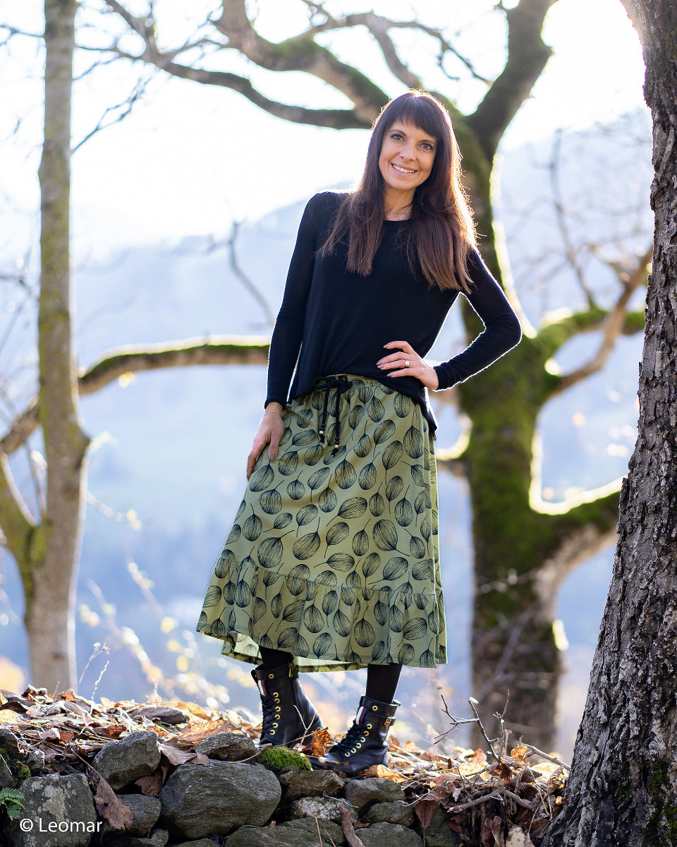 Jersey Baumwolle Swafing - Lunaria by Bienvenido Colorido - Silberblätter