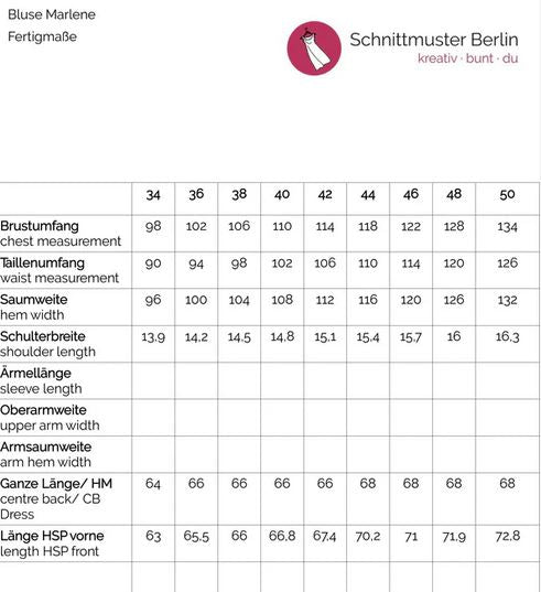 Papierschnittmuster Blusenshirt Marlene