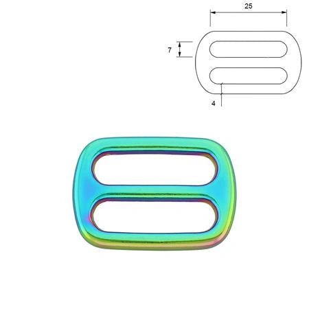 Leiterschnalle Metall 2 Stück - regenbogen