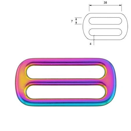 Leiterschnalle Metall 2 Stück - regenbogen