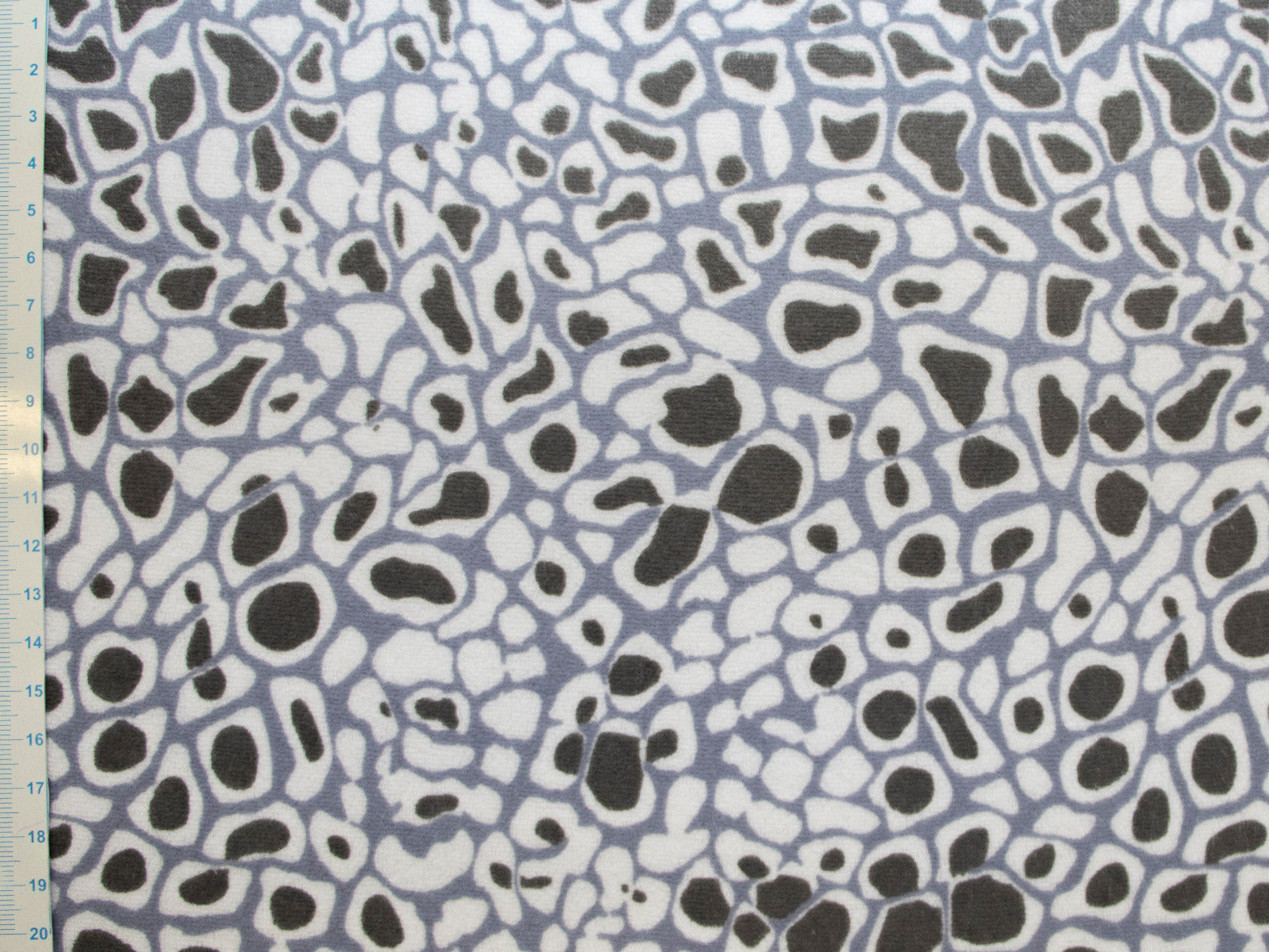 Stretch Frottee - Flecken - blau - weiß