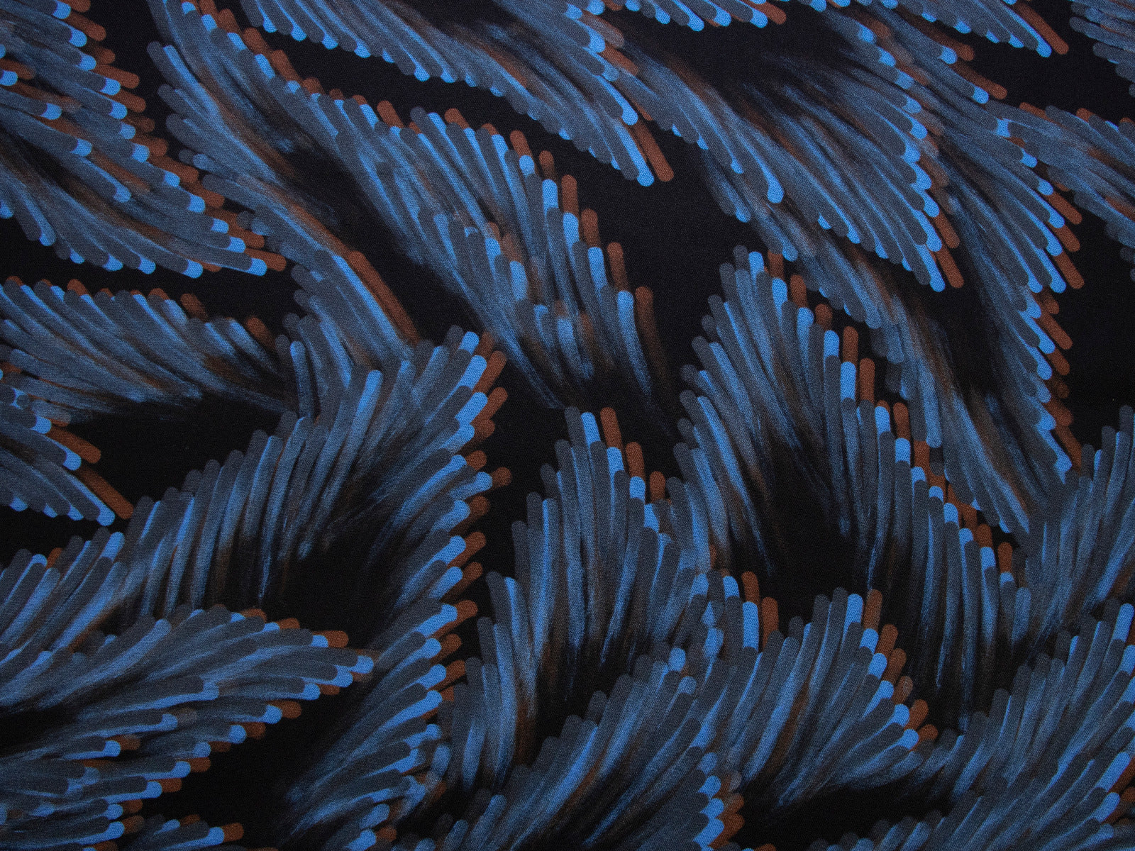 Webware Viskose Swafing Fall Leaves by Thorsten Berger - braun - blau