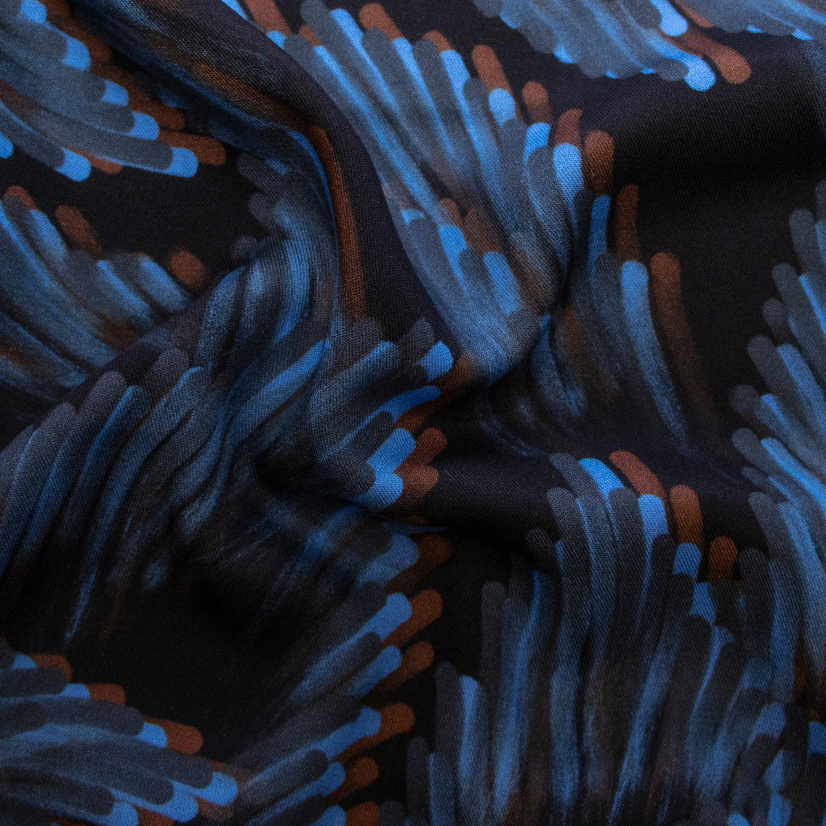 Webware Viskose Swafing Fall Leaves by Thorsten Berger - braun - blau