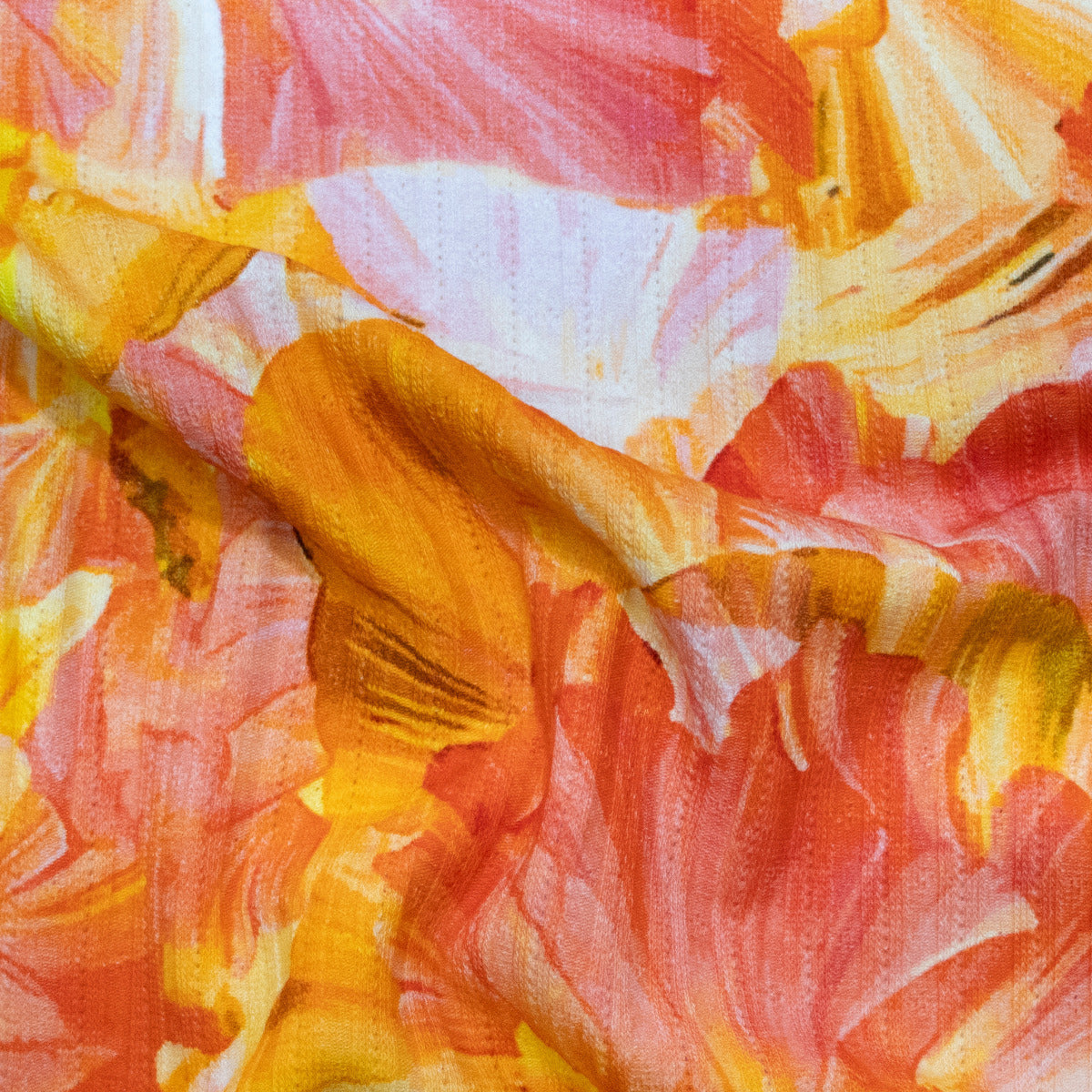 Ripp-Jersey Valencia by Swafing - Abstrakte Blumen - gelb - orange