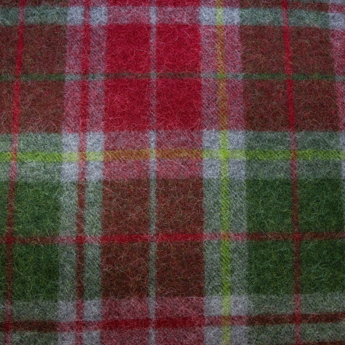 Italienischer Wollwalk Mantelstoff - kariert - rot - grün