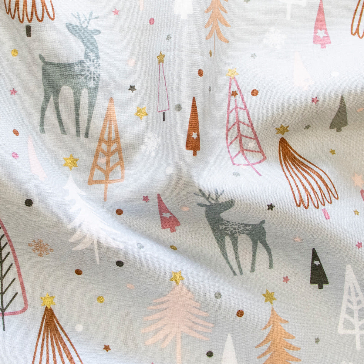 Webware Baumwolle Popeline mit Foliendruck - Tannenbäume