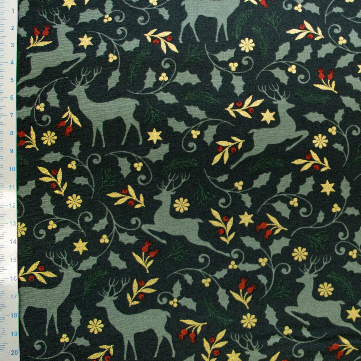 Webware Baumwolle Popeline mit Foliendruck - Rentiere