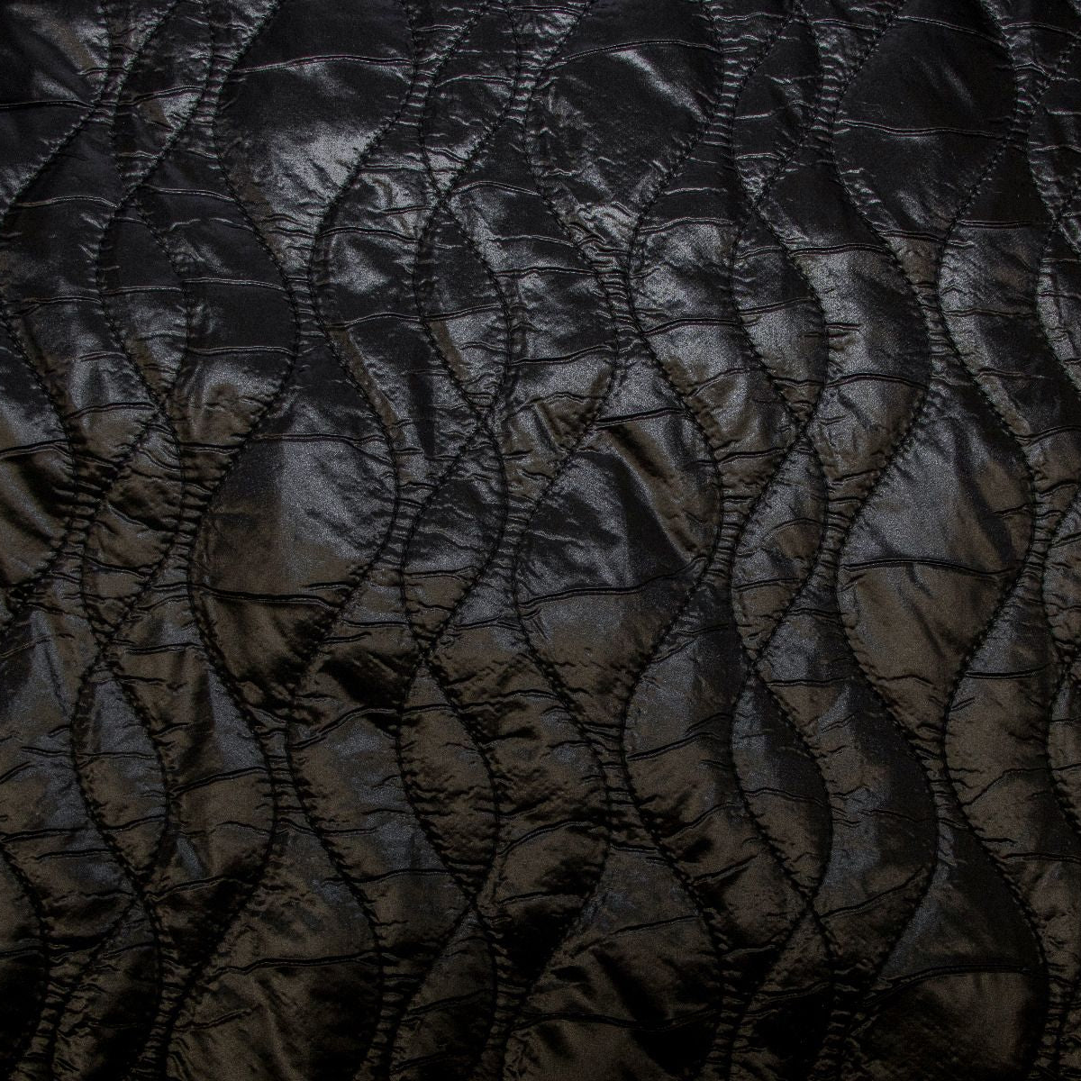 Stepper Jackenstoff - Wellenmuster - schwarz