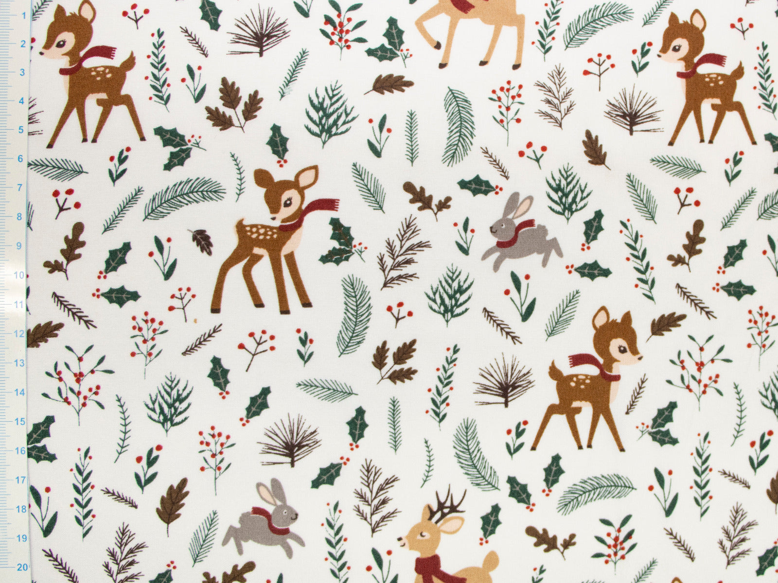 Webware Popeline Baumwolle mit Foliendruck - Weihnachtstiere