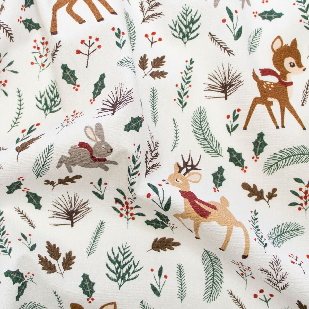 Webware Popeline Baumwolle mit Foliendruck - Weihnachtstiere