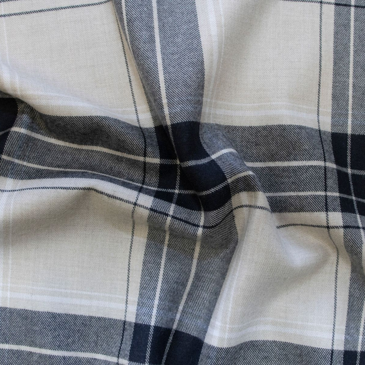 Baumwoll Flanell - Karomuster - helles beige