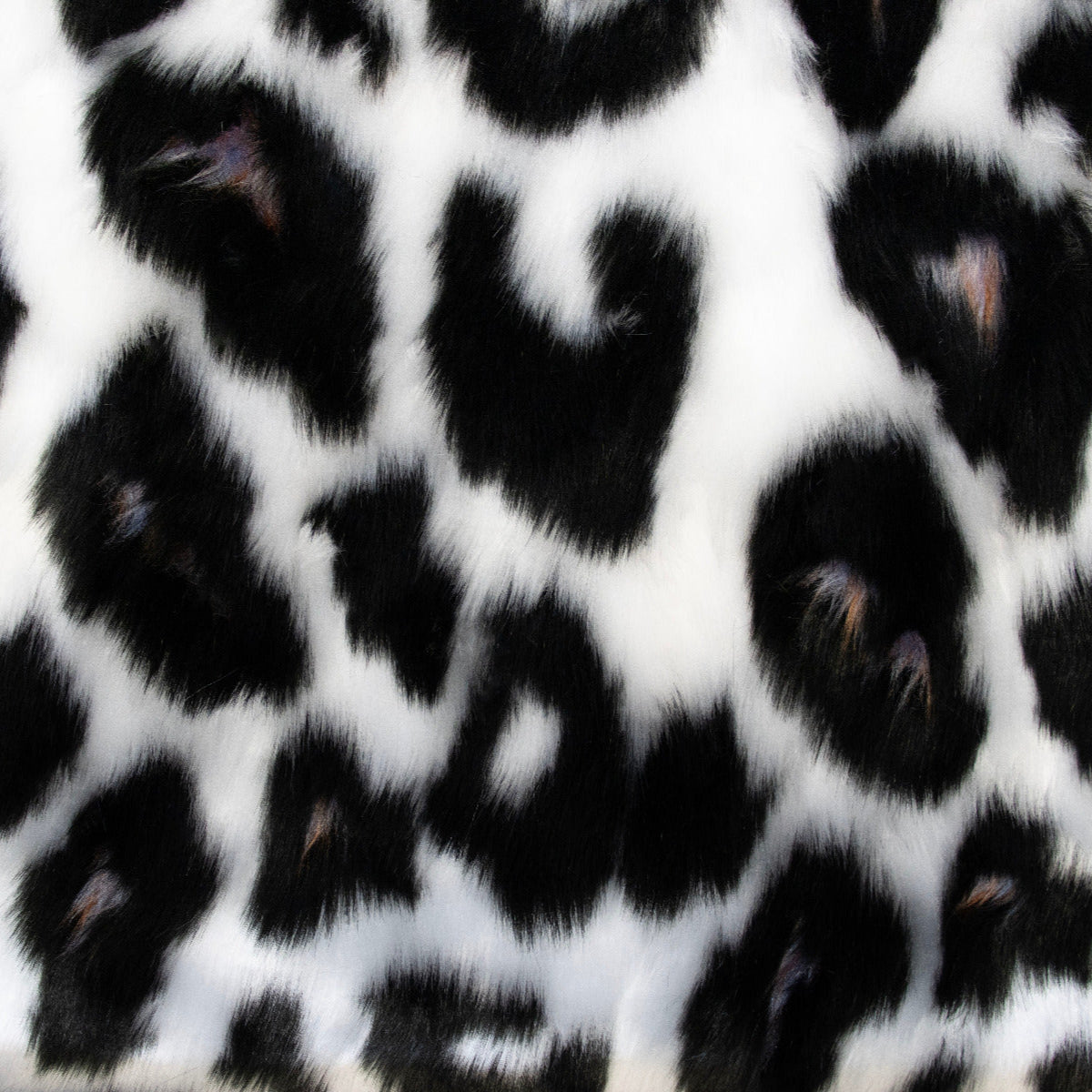 Fellimitat Stoff Kunstpelz -Leo Animalprint - weiß - schwarz & Bunt