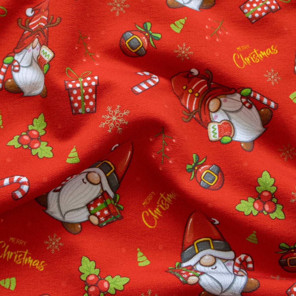 Leicht angerauter Sweat Swafing Holly - Weihnachtszwerge - rot