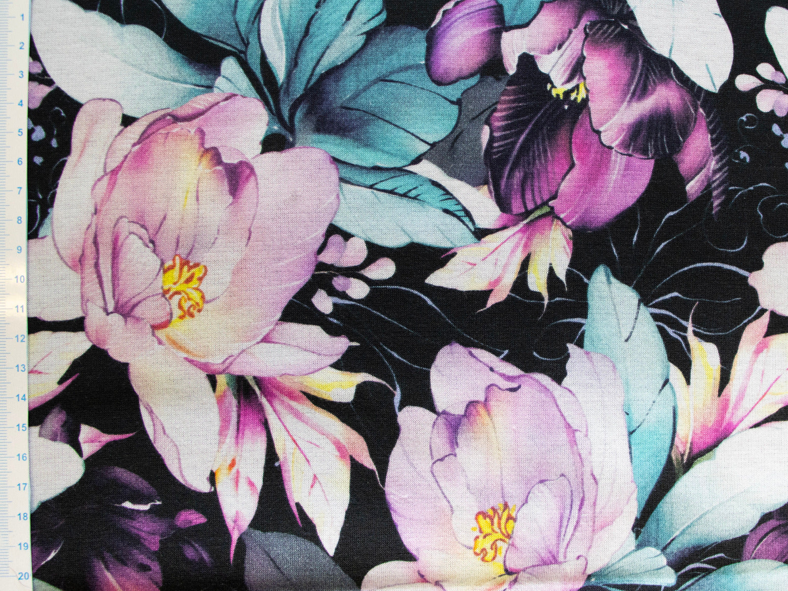 Alpenfleece Swafing Isla - Blüten - schwarz