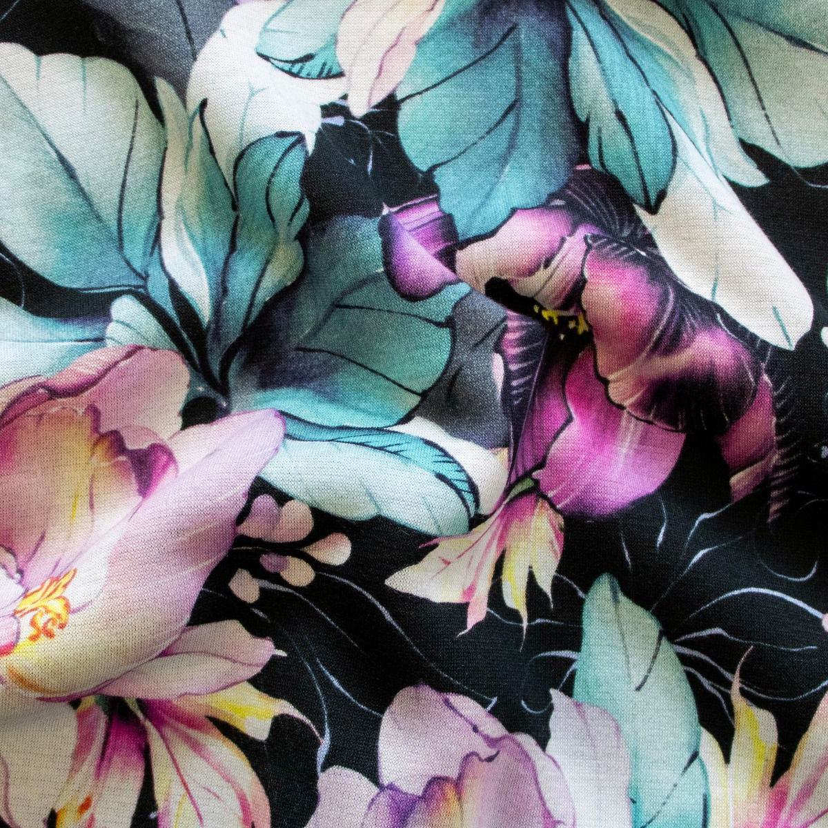 Alpenfleece Swafing Isla - Blüten - schwarz