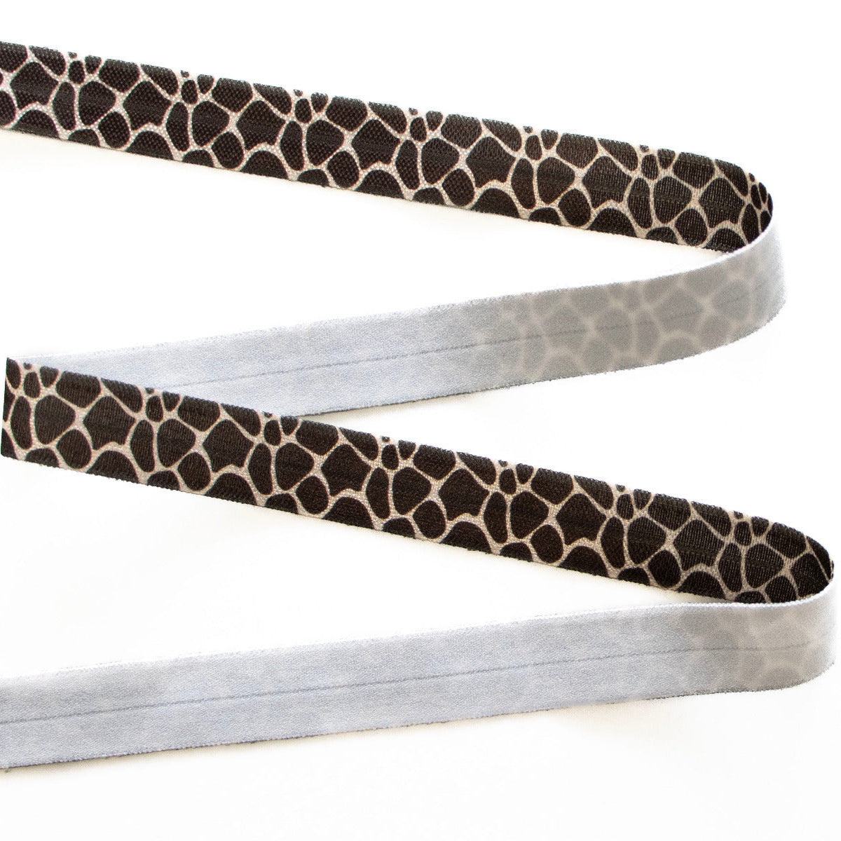 Elastisches Schrägband/Falzband bedruckt 15mm - Giraffe - braun - beige