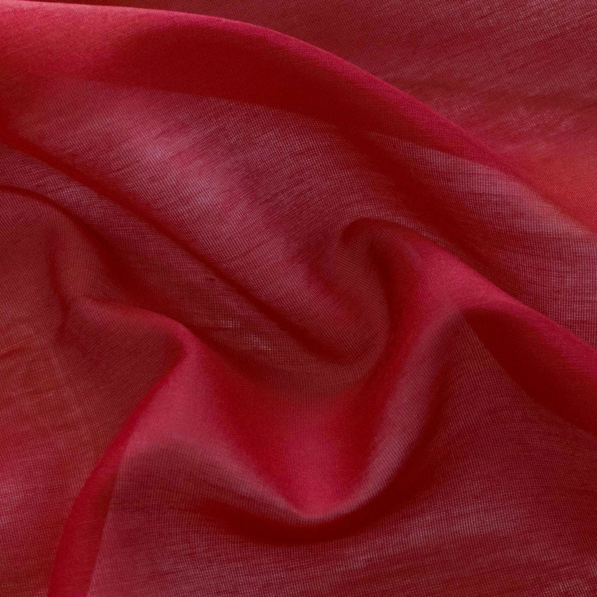Chiffon mit Seidenanteil - uni - rot