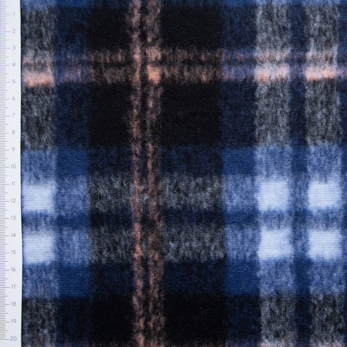 Jacken- und Mantelstoff - Karomuster - blau/anthrazit