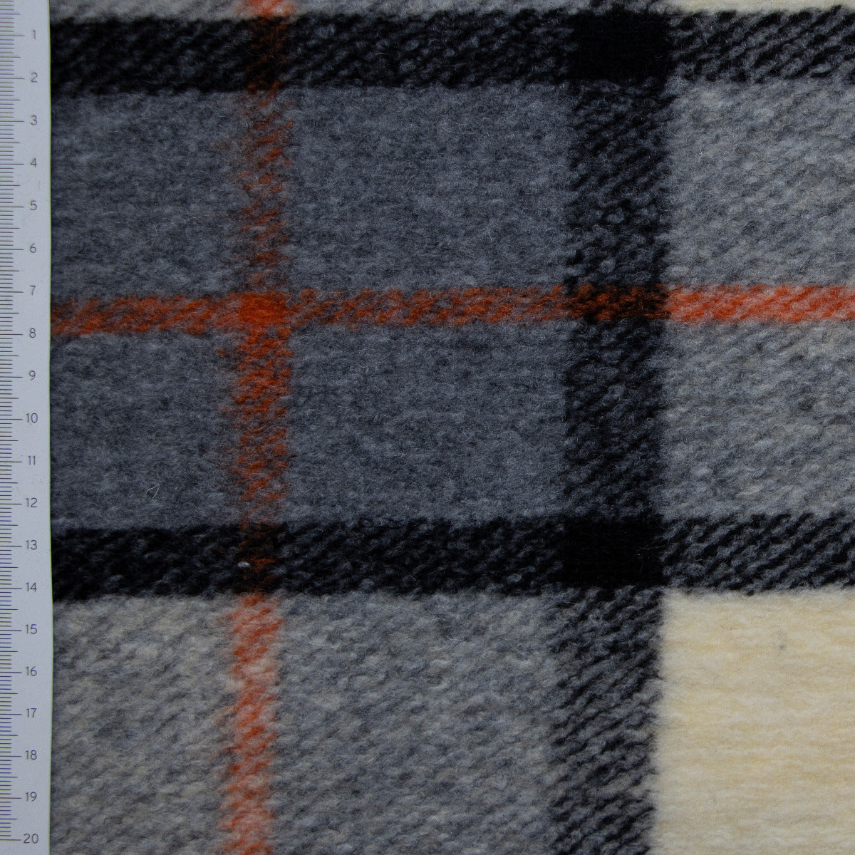 Jacken- und Mantelstoff - Karomuster - grau/creme