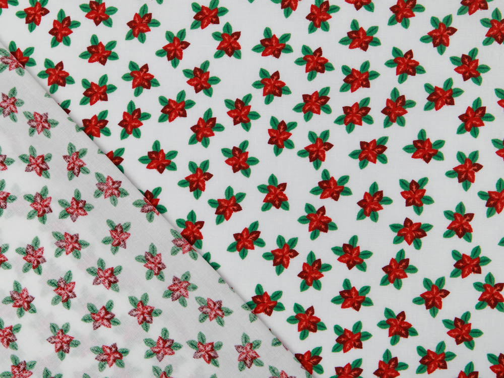 Webware Baumwolle Popeline - Christsterne - wollweiß