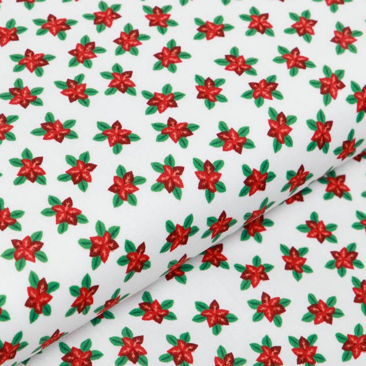 Webware Baumwolle Popeline - Christsterne - wollweiß