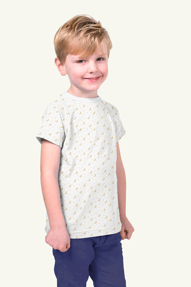 Jersey - Halbmonde und Sterne - Wollweiß