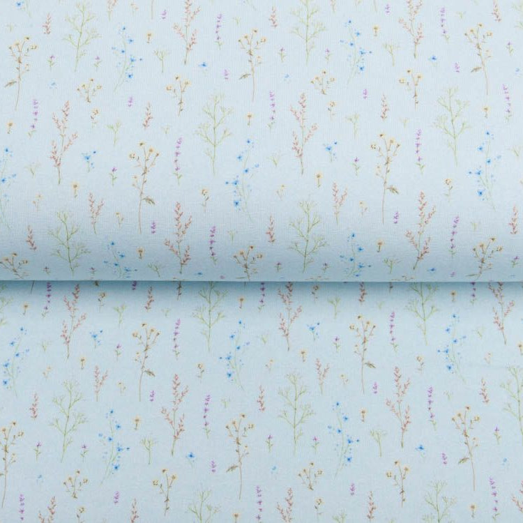 Jersey - Gräser - pastellblau